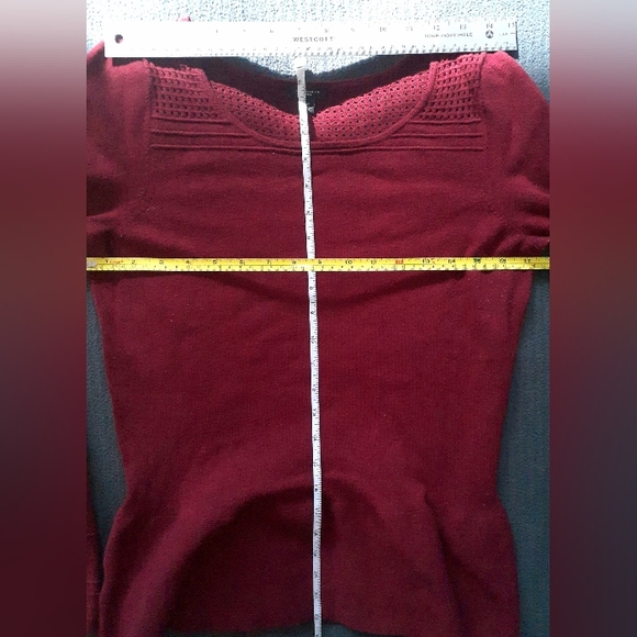 Ann Taylor burgundy peplum sweater - Picture 15 of 16